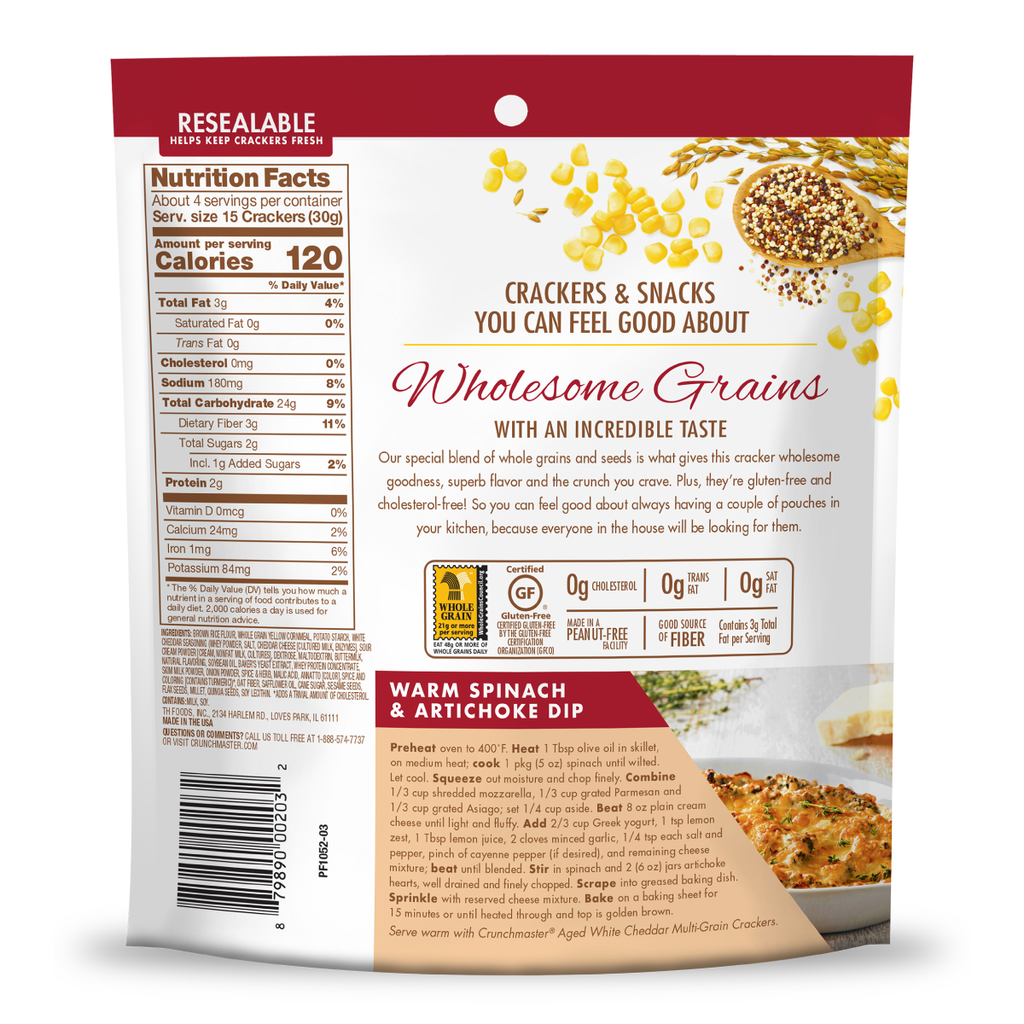 Multi-Grain Crackers Aged White Cheddar B